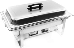 ALPHC LIVING 70012 2 Pack 8QT Chafing Dish High Grade Stainless Steel Chafer Complete Set, One Pack, white