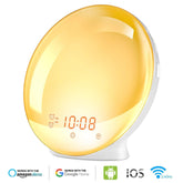 TITIROBA Wake Up Light Alarm Clock, Burbupps Kids Night Light Compatible with Alexa & Google Home, 7 Colored Sunrise Simulation and Sunset Fading, Dual Alarm Clock