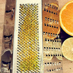 maison maison Cheese Grater - 6 Sided Stainless Steel, Best for Cheeses, Parmesan & Vegetables, Rubber Handle & Non-Slip Base