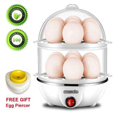 Egg Cooker,350W Electric Egg Maker,White Egg Steamer,Egg Boiler,14 Egg Capacity Egg Cooker With Automatic Shut Off,Egg cooker with Free Gift Egg Piercer