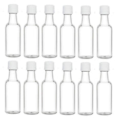 Nakpunar 12 pcs 50 ml Plastic Liquor Bottles with Gold Cap