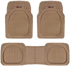 Motor Trend MT-923-GR Flextough Contour Liners - Deep Dish Heavy Duty Rubber Floor Mats for Car Suv Truck and Van - All Weather Protection, Gray