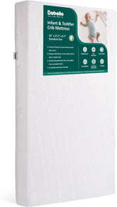 BABELIO Premium Memory Foam Crib Mattresses 51" x 27" x 4.7", 2-Stage, Splittable Design, Waterproof Lining & Removable Mattress Cover, for Standard Crib & Toddler Bed