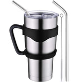 Homitt Insulated Tumbler 30 oz Double Wall Vacuum 18/8 Stainless Steel Tumbler with Lid, Handle, Straws, Brush | Home, Office, School, Car Trip, First Choice Gift for Everyone | Beer Coffee Tumbler