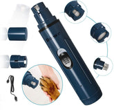 Casfuy Dog Nail Grinder,Pet Nail Grinder, Adjustable Power 2-Speed Electric Rechargeable Pet Nail Trimmer Painless Paws Grooming & Smoothing for Small Medium Dogs & Cats(Drak Blue)