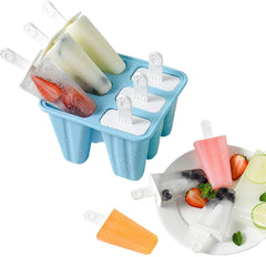 Goging Popsicle Mould,Popsicle Molds 6 Pieces Silicone Ice Pop Molds BPA Free Popsicle Mold Reusable Easy Release Ice Pop Make (Green)
