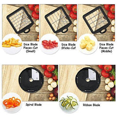 ELIKIDSTO Large Mandoline Slicer Vegetable Chopper, ALL IN 1 Professional Veggie Food Dicer Cutter Grater Julienne, Fruit Onion Potato Chopper Spiralizer, Egg Separator, Juicer, Preparing Salad