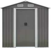 Outdoor Storage Shed 6 x 4 Feet Utility Tool Shed Garden Vents kit with Waterproof Garage Galvanized Steel Parts with Grey Sliding Grey Doors