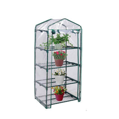 Blissun 4 Tier Mini Greenhouse, 27" L x 19" W x 62" H (green)