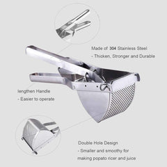 Potato Ricer, CUGLB Food-grade Ricer Potato Masher, Stainless Steel Potato Press Manual Masher for Creamy Mashed Potatoes and Juice
