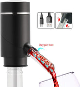 Andre Lorent Electric Wine Aerator, Wine Dispenser Pump, Automatic Wine Pourer, Instant Wine Decanter, One-Touch Wine Oxidizer with Retractable Tube, Portable and USB Rechargeable, Black