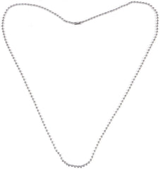 50pcs Nickel Plated Ball Chain Necklace, KinHom 24 Inches Long 2.4mm Bead Size # 3 Adjustable Antiqued Metal Bead Steel Chain Matching Connectors Jewelry Findings