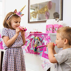 180+ PCS Complete Unicorn Party Supplies & Decorations - Glittery Unicorn Headband | Disposable Tableware Set | 30 Magical Balloons | 24 Pc Unicorn Cupcake Wrappers & Toppers | Party Favors
