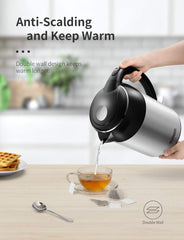 SHCRDOR Electric Tea Kettle 1.7L Stainless Steel, Water Boiler & Heater with Auto-Shutoff and Boil-Dry Protection