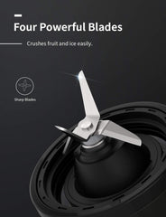 SHCRDOR Portable Smoothie Blender Personal Blender for Shakes Juice with 2 Bottles 1 Ice Cube Tray, Black