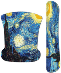 Mouse Pad with Wrist Support and Keyboard Wrist Rest Pad Set,Ergonomic Mouse Pads for Computers Laptop,Non-Slip Comfortable Mousepad w/Raised Memory Foam for Easy Typing Pain Relief (Eiffel Tower)