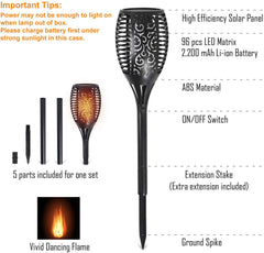 Permande Solar Torch Lights, Outdoor LED Lamp Flickering with Realistic Dancing Flame, Dusk-Dawn Christmas Decoration Lights for Garden/Patio/Deck/Driveway 4-PACK