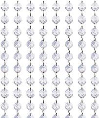Crystal Acrylic Gems Bead Garland Strands, KinHom 16 Feet Hanging Clear 14mm Daimond Beads Chain Garlands for Manzanita Tree Centerpiece, Chandelier Bead Lamp Chain, Christmas/Wedding Party Decoration
