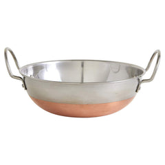 IMUSA USA SA-10100 Stainless Steel Kadhai 7-Inch, Copper Bottom