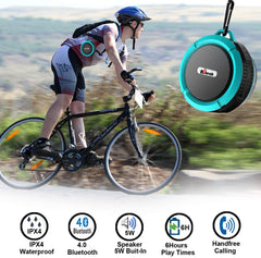 8Gtech Shower Speaker, 8Gtech Waterproof Wireless Bluetooth Speaker with 5W Driver, Suction Cup, Built-in Mic, Hands-Free Speakerphone, Portable Waterproof Bluetooth Speaker for Pool, Beach,Bicycle,Outdoor