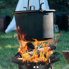 SEAAN Round Fire Pit Grate for Firepit 20'' Iron Round Circular Log Holder Rack with 3/4-Inch Square Thick Spokes for Backyard Bonfire or Campfire Chimney Hearth Kindling Stacking (20 Inch Diameter)