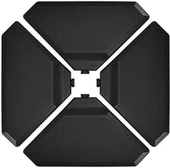 Nature's Blossom 4PCS Cantilever Offset Patio Umbrella Base Weight Stand, 195lbs Triangle Shaped Sand Water Filled Weight Outdoor Umbrella Base Plate w/Easy-Fill Spouts, Funnel, Concave Handles