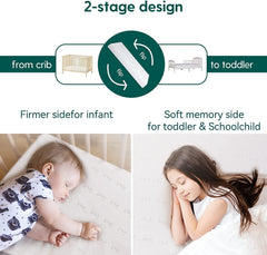 BABELIO Premium Memory Foam Crib Mattresses 51" x 27" x 4.7", 2-Stage, Splittable Design, Waterproof Lining & Removable Mattress Cover, for Standard Crib & Toddler Bed