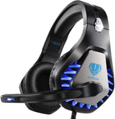 MODOHE Gaming Headset for PS4 Nintendo Switch Xbox One PC with LED Light Noise Canceling Gaming Headphone with Soft Memory Earmuffs Gaming Headset with Mic