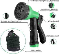 OUTAD Garden Hose 100ft Expandable Water Hose Lightweight, Pipe 3 Layers of Latex, 3/4" Solid Brass Connectors, Flexible Hose with 8 modes Spray Gun, Easy Storage Kink Free Garden Supplies