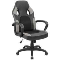 LUCKWIND Office Chair Desk Leather Gaming Chair, High Back Ergonomic Adjustable Racing Chair,Task Swivel Executive Computer Chair Headrest and Lumbar Support (Black)