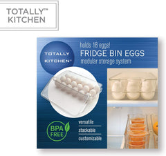 Totally Kitchen Plastic Egg Holder, BPA Free Fridge Organizer with Lid & Handles, Refrigerator Storage Container, 14 Egg Tray, Clear (2 Pack)