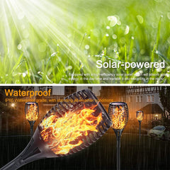 Permande Solar Torch Lights, Outdoor LED Lamp Flickering with Realistic Dancing Flame, Dusk-Dawn Christmas Decoration Lights for Garden/Patio/Deck/Driveway 4-PACK