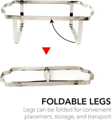 ALPHC LIVING 70012 2 Pack 8QT Chafing Dish High Grade Stainless Steel Chafer Complete Set, One Pack, white