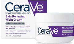 CERAVE Skin Renewing Night Cream | Niacinamide, Peptide Complex, and Hyaluronic Acid Moisturizer for Face
