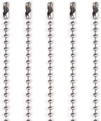 50pcs Nickel Plated Ball Chain Necklace, KinHom 24 Inches Long 2.4mm Bead Size # 3 Adjustable Antiqued Metal Bead Steel Chain Matching Connectors Jewelry Findings