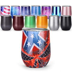 TOMTOO Insulated Wine Tumbler With Lid,12 oz Double Wall Vacuum Insulated Stainless Steel Wine Glasses for Wine, Coffee, Drinks, Champagne, Cocktails,2 Pack