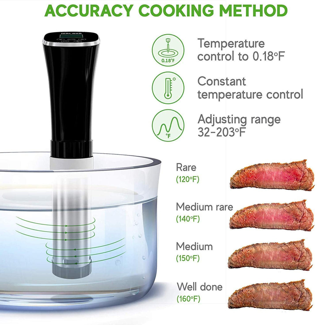 Wancle SVC001 Sous Vide Cooker, Thermal Immersion Circulator, with Recipe E-Cookbook, Accurate