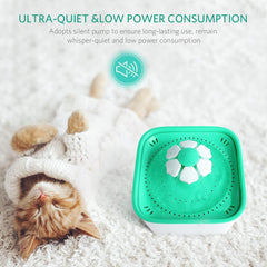 Katzetatze Pet Fountain Cat Water Dispenser, Healthy And Hygienic Drinking Fountain 2L Super Quiet Automatic Water Bowl With Filter For Cats, Dogs, Birds And Small Animals (Pet Fountain)