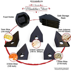 MEKBOK Blade Mandoline Slicer - Deluxe Heavy Duty Stainless Steel