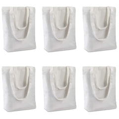 Insternet 6 pack canvas tote bag reusable canvas bag bulk for crafting, decorating, plain, grocery,shopping (white)