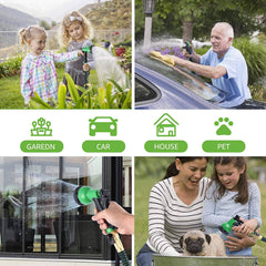 OUTAD Garden Hose 100ft Expandable Water Hose Lightweight, Pipe 3 Layers of Latex, 3/4" Solid Brass Connectors, Flexible Hose with 8 modes Spray Gun, Easy Storage Kink Free Garden Supplies