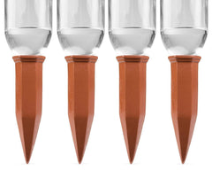 Modern Innovations Terracotta Plant Watering Stakes for Home and Vacation Plant Watering, Set of 4