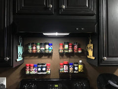 URFORESTIC Spice Rack Organizer for Cabinet, Door Mount, or Wall Mounted - Set of 4 Black Hanging Shelf for Spice Jars