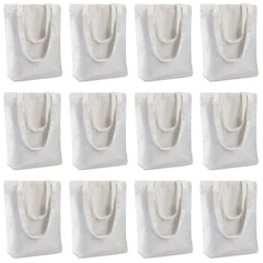 Insternet 6 pack canvas tote bag reusable canvas bag bulk for crafting, decorating, plain, grocery,shopping (white)