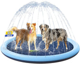 PETOCAT Dog Splash Pad, Non Slip Splash Pad Sprinkler for Kids, Kiddie Baby Shallow Pool, Pet Outdoor Water Play Toy Wading Pool Mat, Easy to Use/Clean (59 inch)