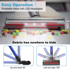 Cordless Vacuum, iDOO 4 in 1 Stick Handheld Vacuum Cleaner with Powerful Suction for Home Hard Floor Carpet Car Pet by iDOO