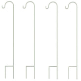 GrayBunny Shepherd Hook, 35 inch Black, Set of 4 Solid (Non-Hollow) Single Piece (No Assembly), Strong Rust Resistant Premium Metal Hanger For Weddings Plant Baskets Solar Lights Lanterns & Mason Jars