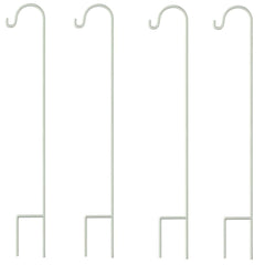 GrayBunny Shepherd Hook, 35 inch Black, Set of 4 Solid (Non-Hollow) Single Piece (No Assembly), Strong Rust Resistant Premium Metal Hanger For Weddings Plant Baskets Solar Lights Lanterns & Mason Jars