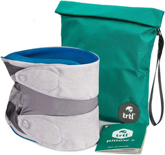 trtl Pillow Plus, Travel Pillow - Fully Adjustable Neck Pillow for Airplane Travel, Car, Bus and Rail. (Charcoal) Includes Water Proof Carry Bag and Setup Guide. Trtl Travel Accessories