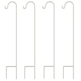 GrayBunny Shepherd Hook, 35 inch Black, Set of 4 Solid (Non-Hollow) Single Piece (No Assembly), Strong Rust Resistant Premium Metal Hanger For Weddings Plant Baskets Solar Lights Lanterns & Mason Jars